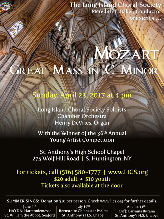 The Long Island Choral Society to perform in Chapel The Long Island Choral Society to perform in Chapel