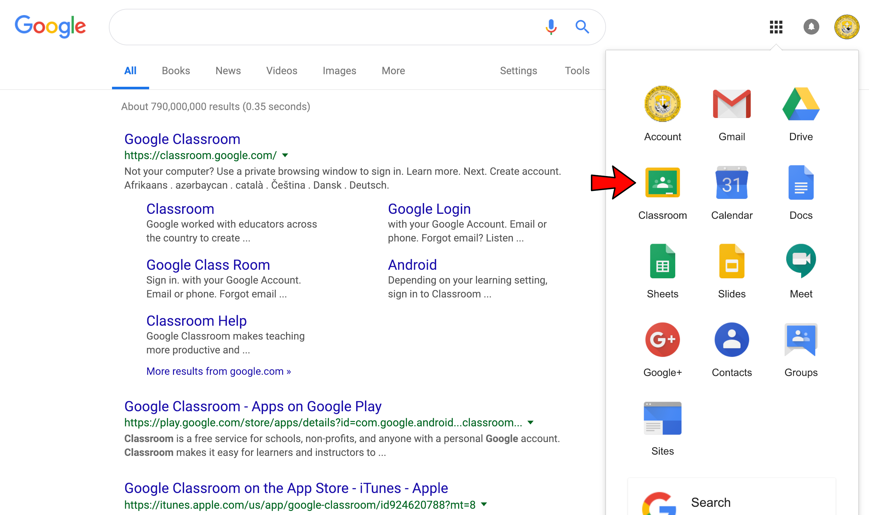 Google Classroom App –